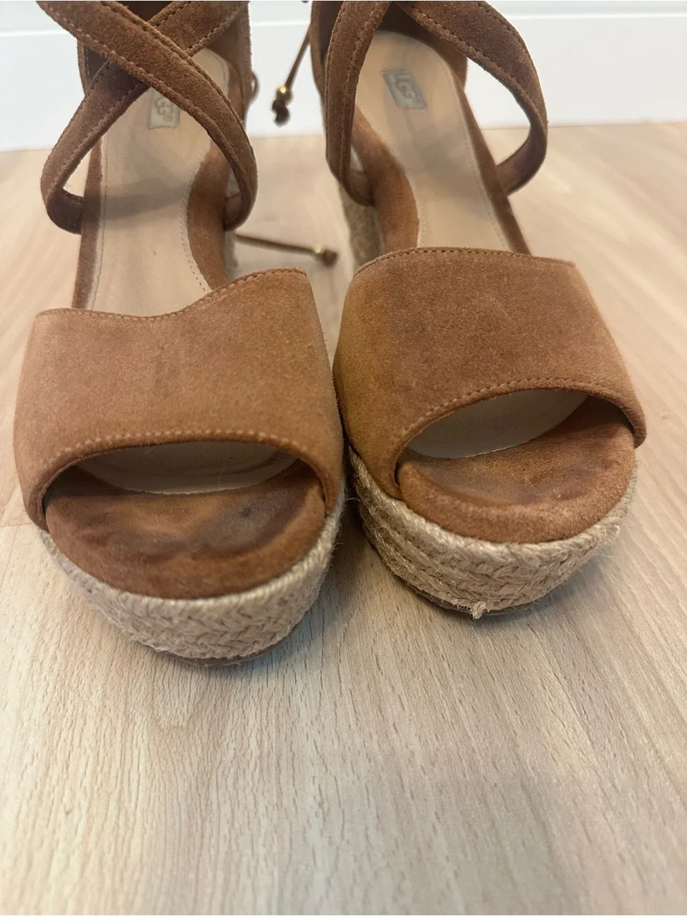 Ugg Reagan Suede Wedge Espadrille Sandals - Size 7